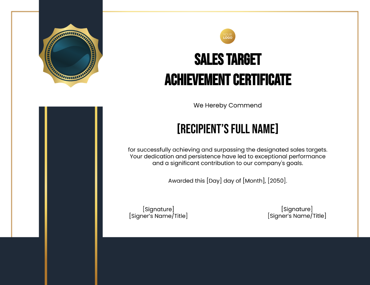 Sales Achievement Award Template Sales Achievement Award Template
