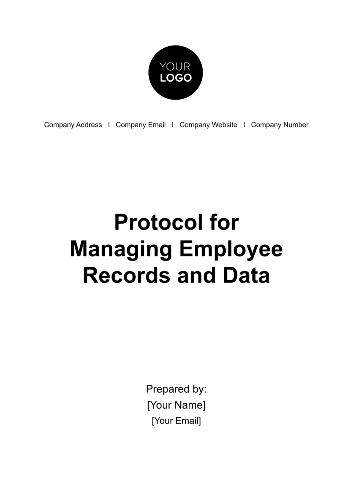 Protocol for Managing Employee Records and Data HR Template - Edit Online & Download