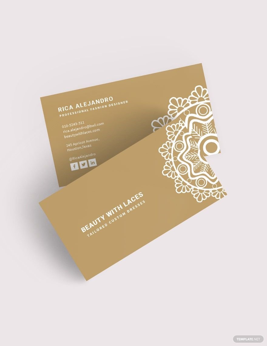 Floral Lace Vintage Business Card Template in Word, Google Docs, Illustrator, PSD, Apple Pages, Publisher