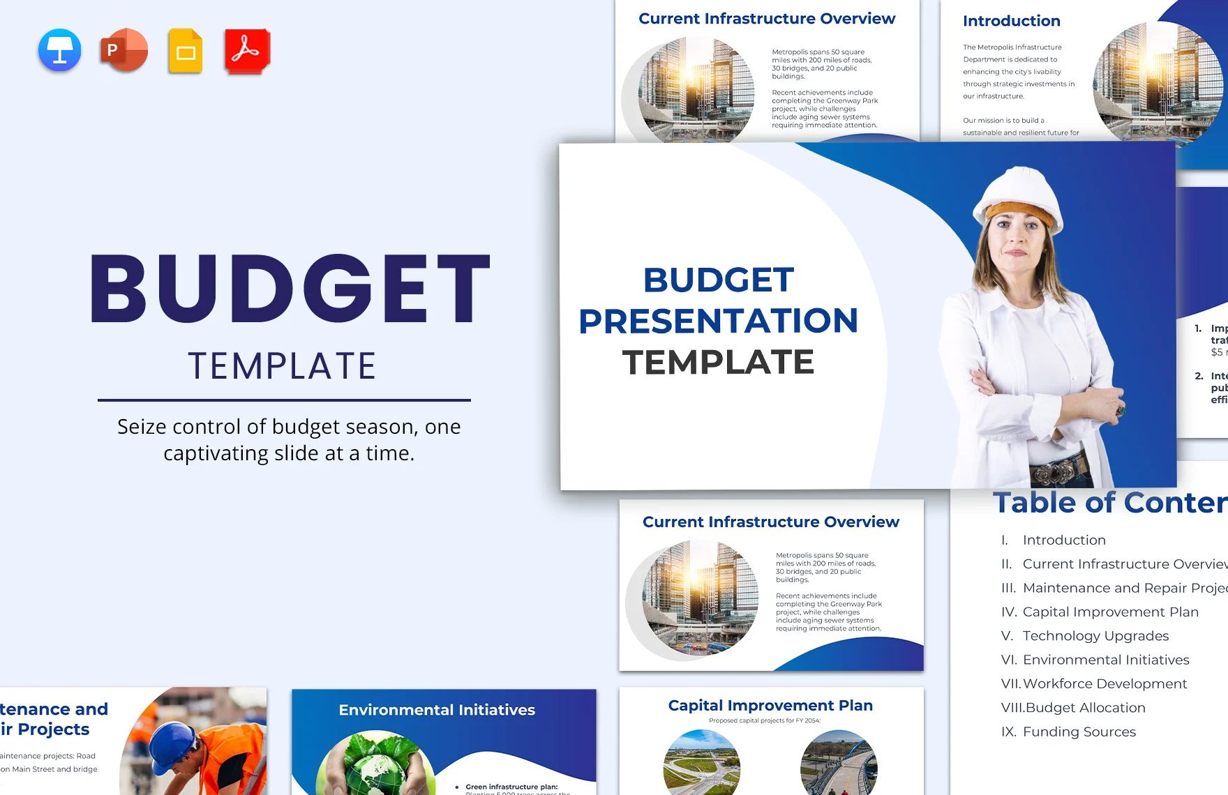Budget Template in PDF, PowerPoint, Google Slides, Apple Keynote