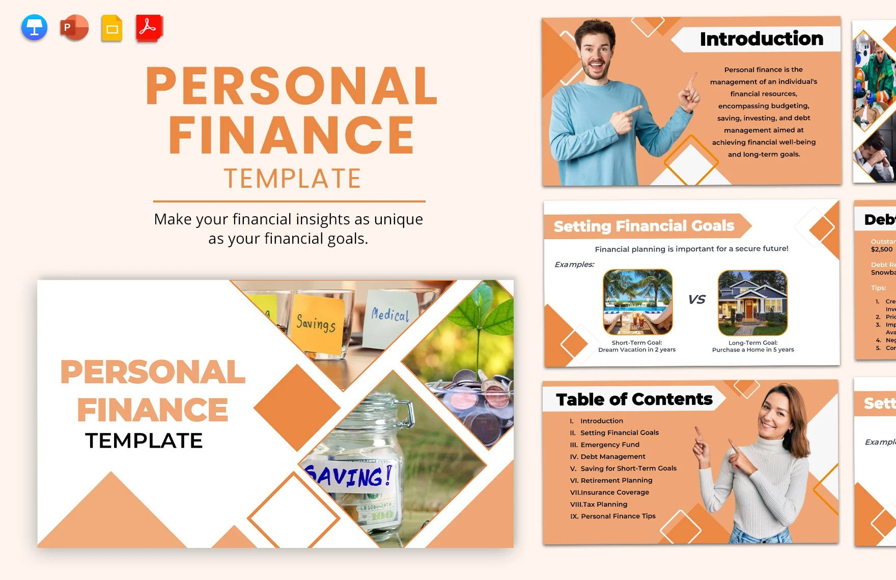 Personal Finance Template in PDF, PowerPoint, Google Slides, Apple Keynote