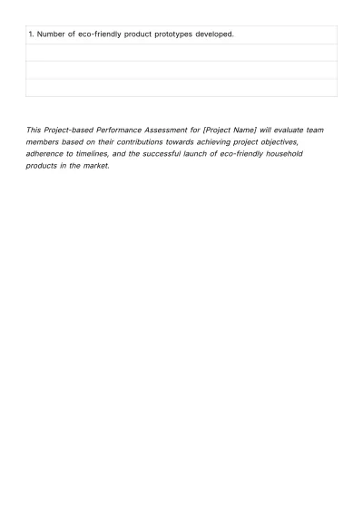 Free Project-based Performance Assessment HR Template to Edit Online