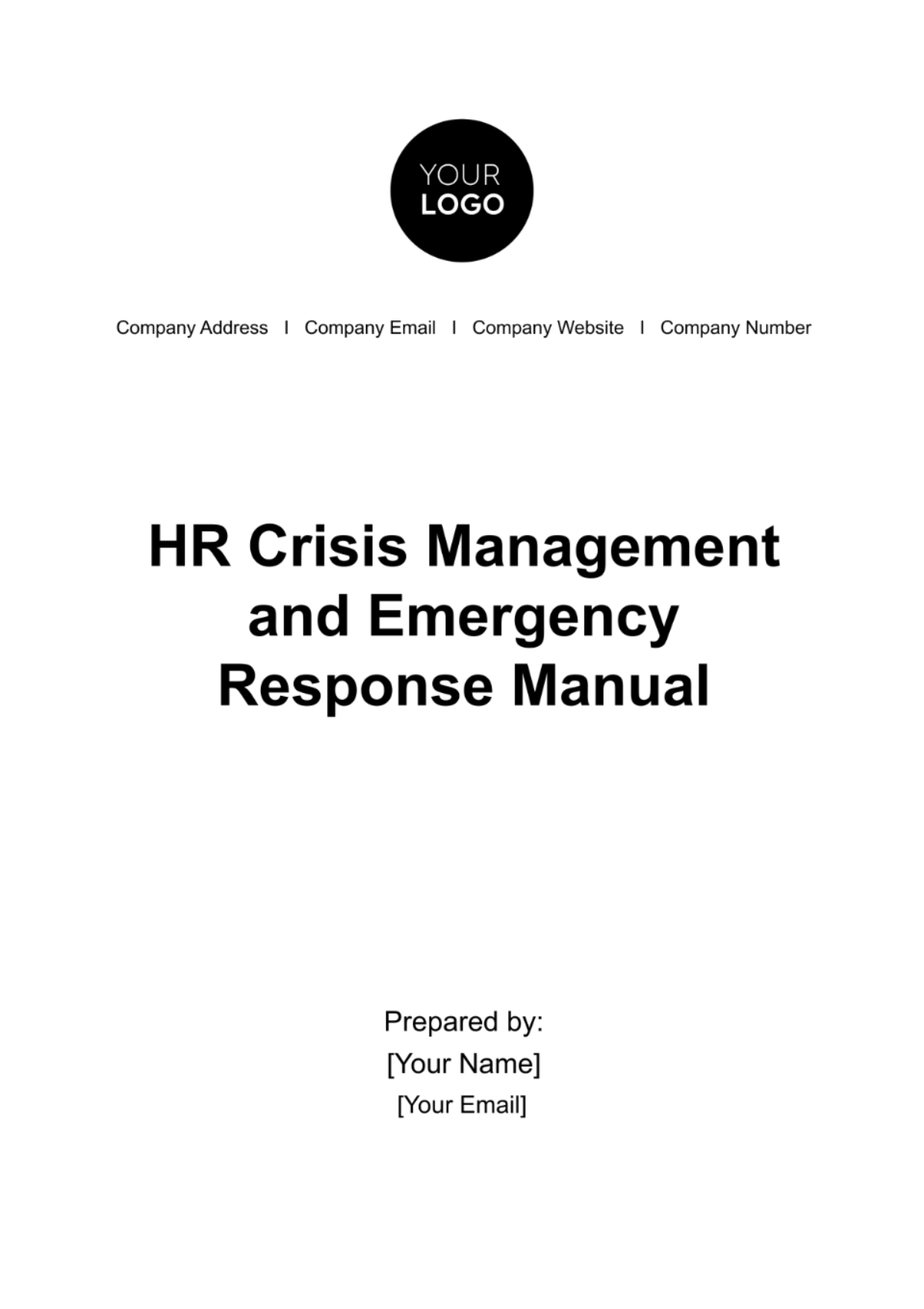 HR Crisis Management and Emergency Response Manual Template