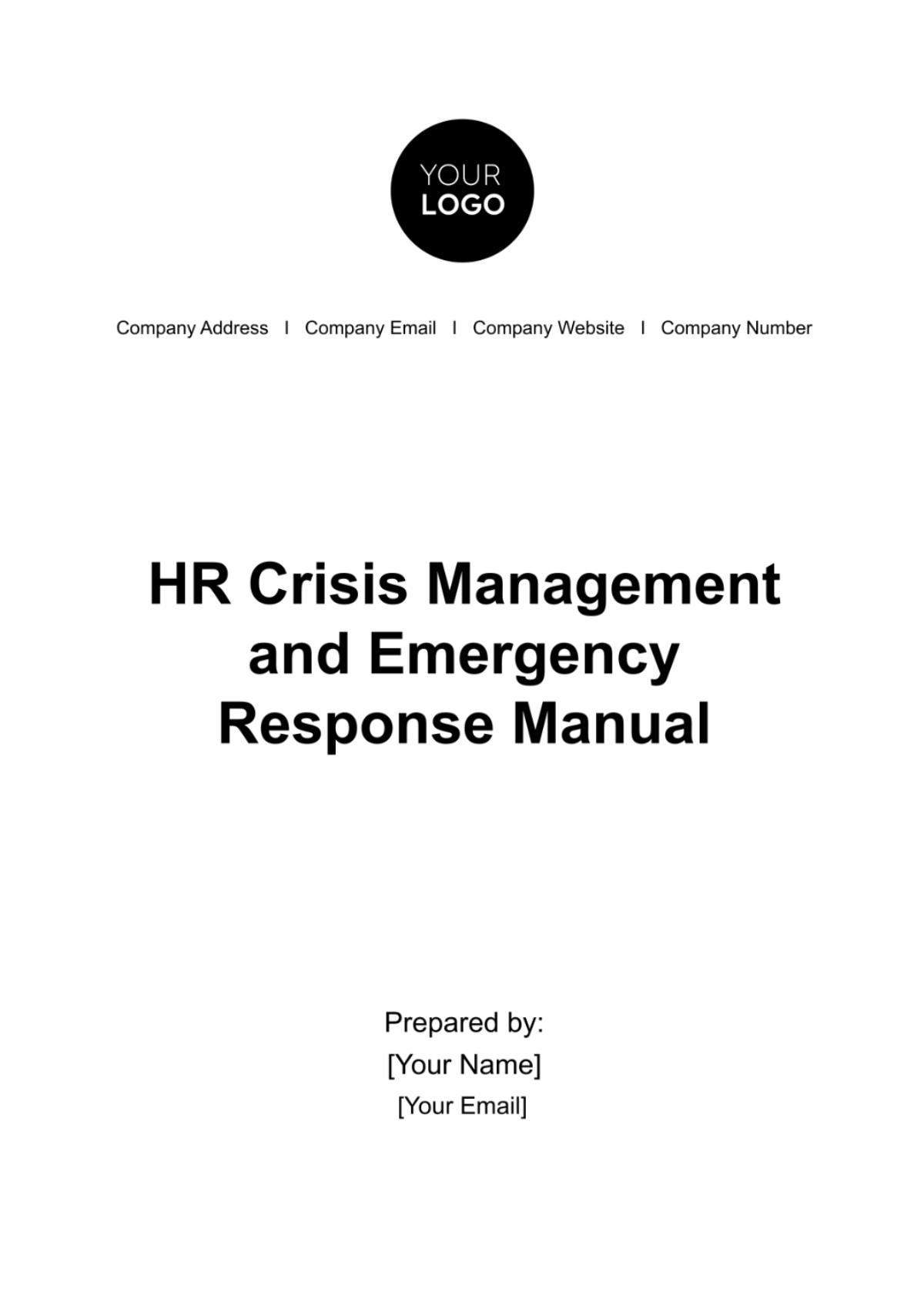 HR Crisis Management and Emergency Response Manual Template - Edit Online & Download