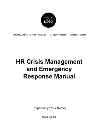 Free HR Crisis Management and Emergency Response Manual Template to Edit Online