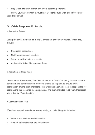 Free HR Crisis Management and Emergency Response Manual Template to Edit Online