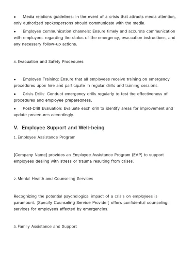 Free HR Crisis Management and Emergency Response Manual Template to Edit Online
