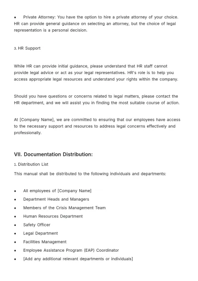 Free HR Crisis Management and Emergency Response Manual Template to Edit Online