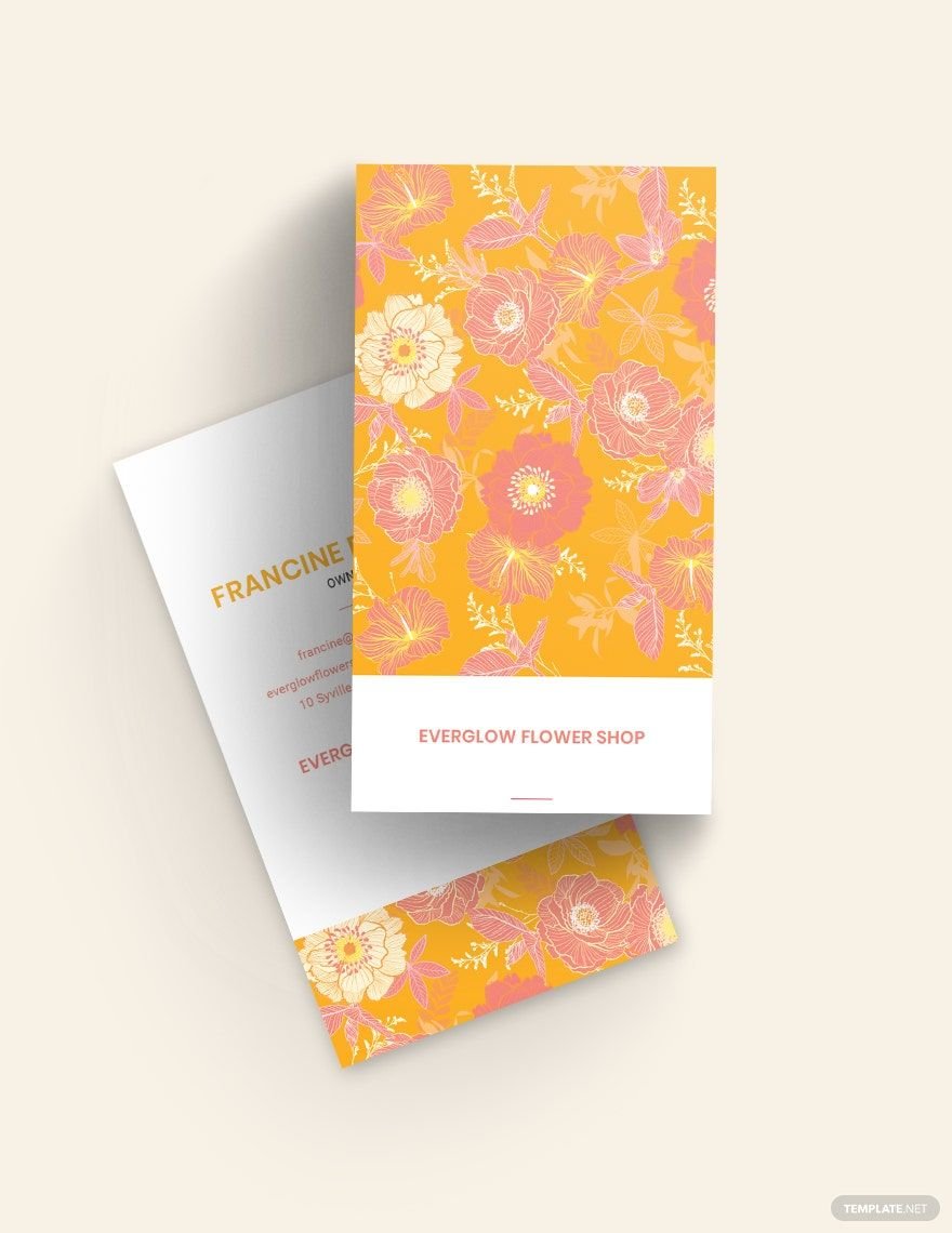 Fluorescent Florals Business Card Template in Word, Google Docs, Illustrator, PSD, Apple Pages, Publisher