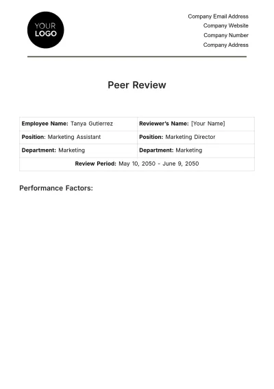 Free Peer Review HR Template to Edit Online
