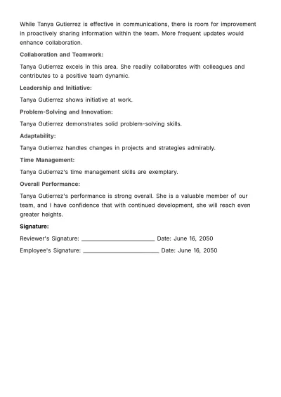 Free Peer Review HR Template to Edit Online