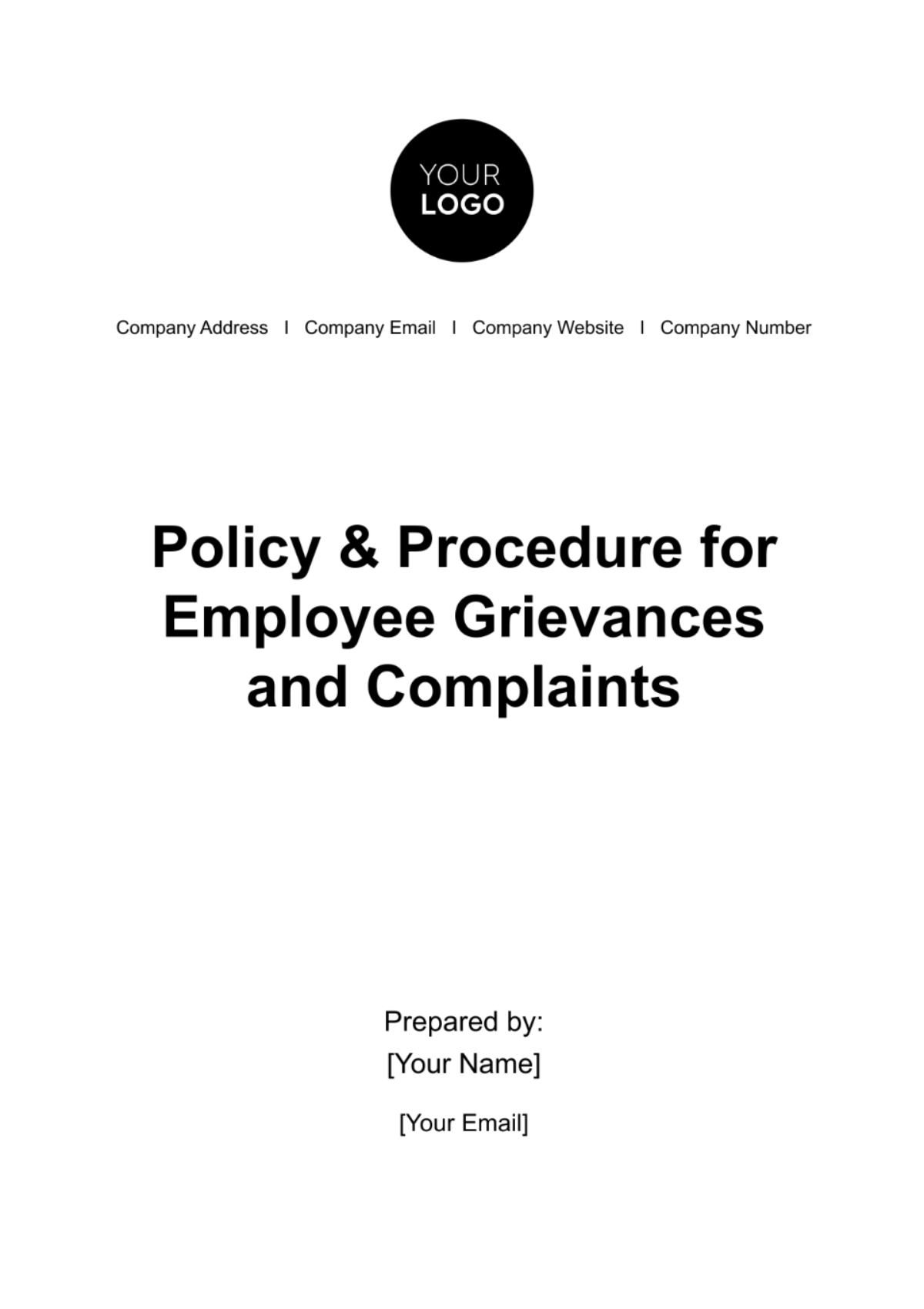 Free Policy & Procedure for Employee Grievances and Complaints HR Template