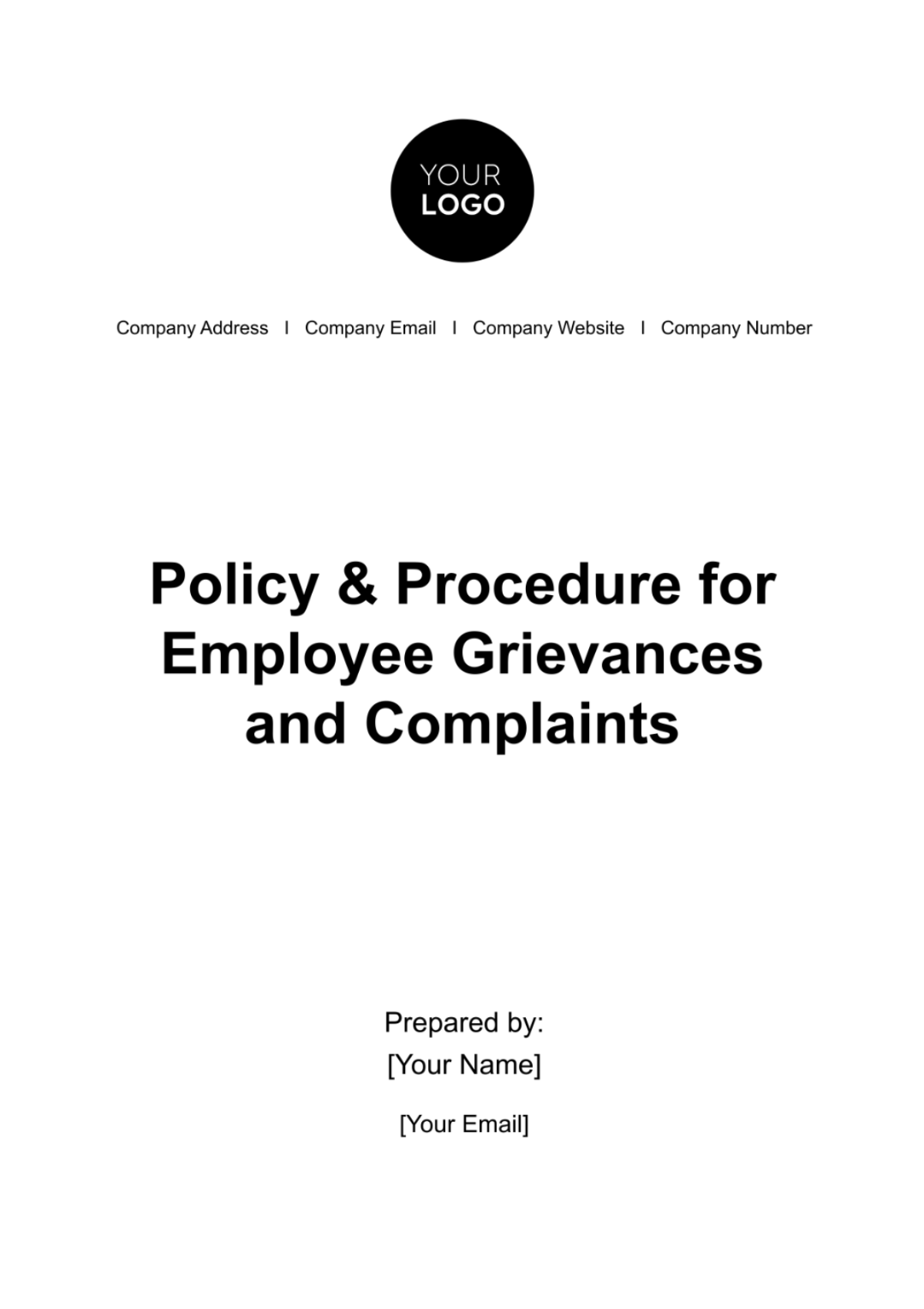 Policy & Procedure for Employee Grievances and Complaints HR Template - Edit Online & Download