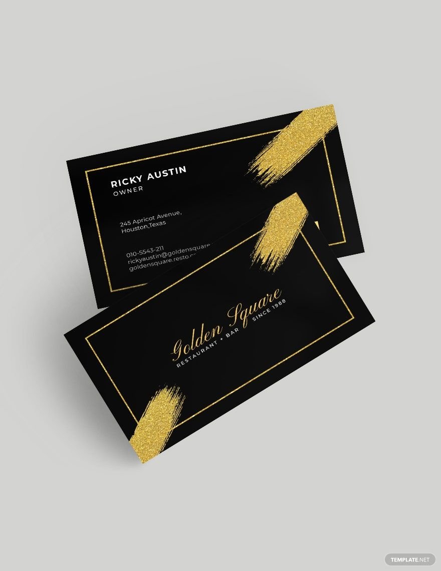 Gold And Black Business Card Template