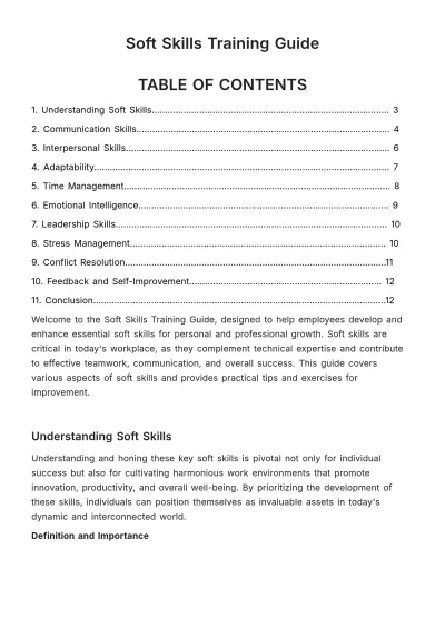 Free Soft Skills Training Guide HR Template to Edit Online