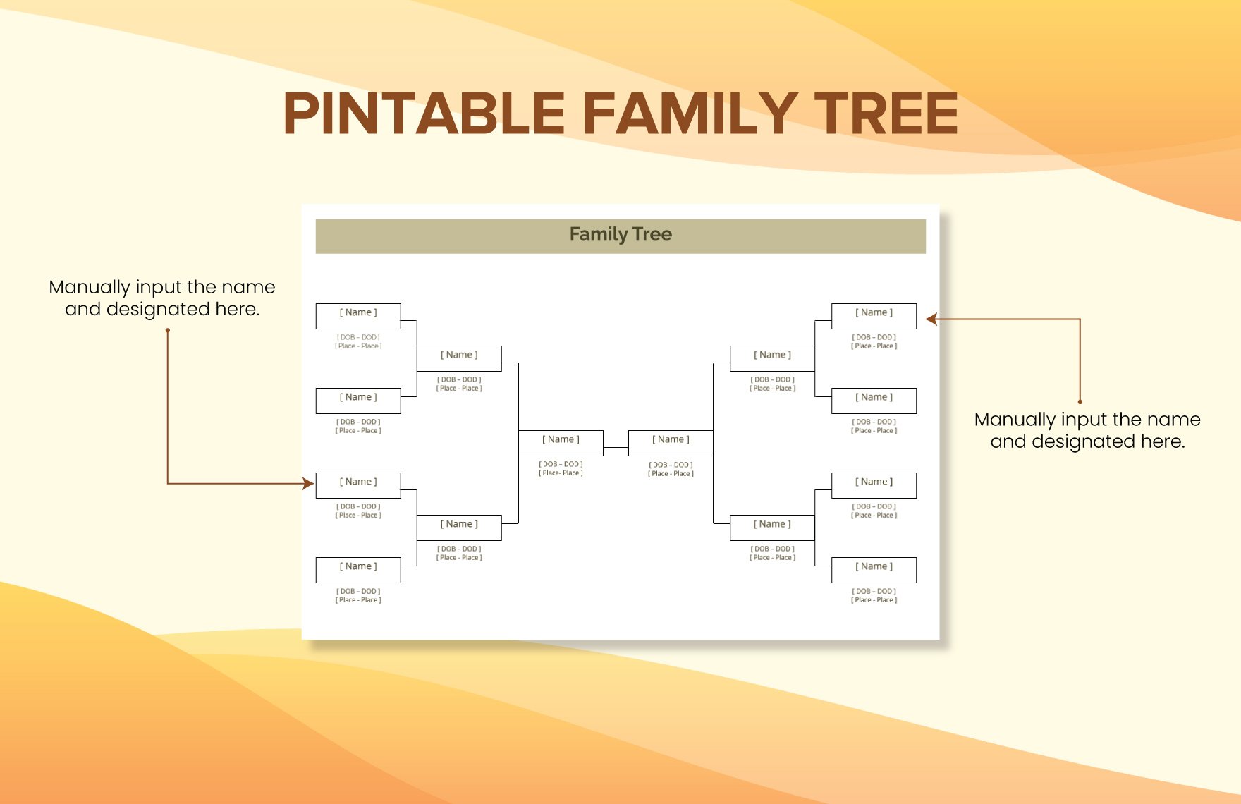 Pintable Family Tree Template