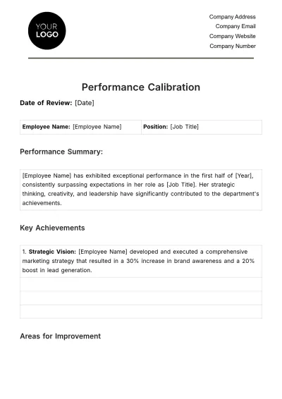 Free Performance Calibration HR Template to Edit Online