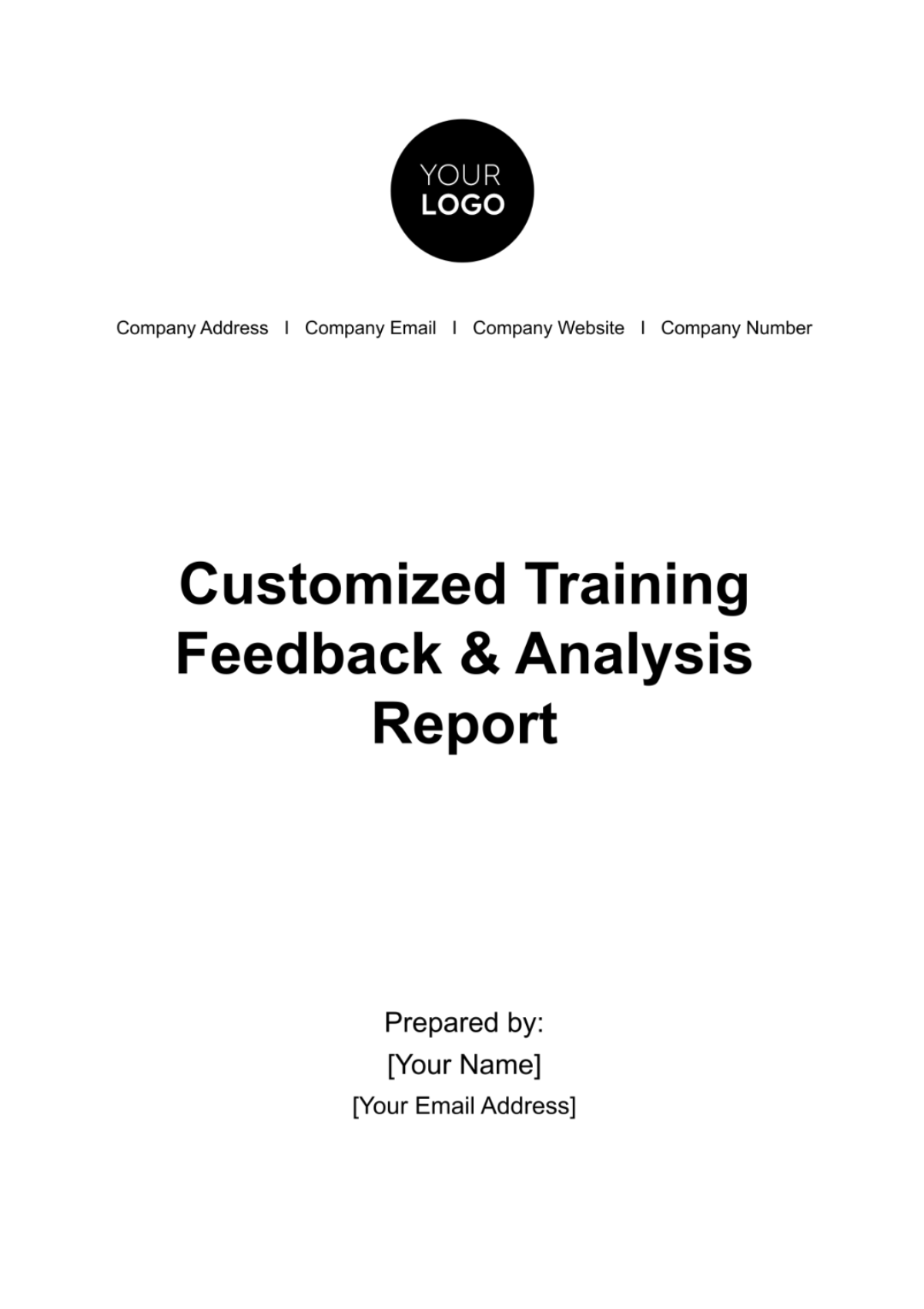 Customized Training Feedback & Analysis Report HR Template