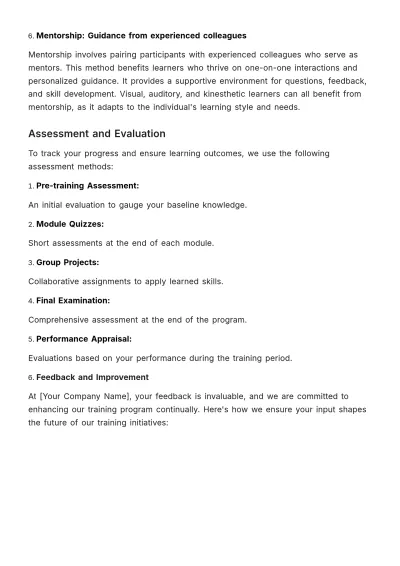 Free Hands-on & Practical Training Guide HR Template to Edit Online