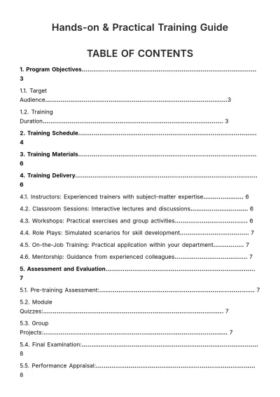 Free Hands-on & Practical Training Guide HR Template to Edit Online