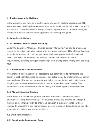 Free Long-Term Performance Strategy Document HR Template to Edit Online
