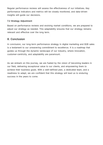 Free Long-Term Performance Strategy Document HR Template to Edit Online