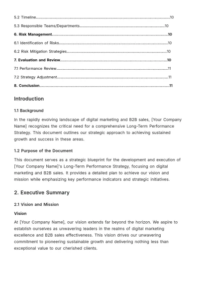 Free Long-Term Performance Strategy Document HR Template to Edit Online