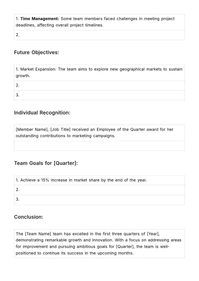 Free Team Performance Overview HR Template to Edit Online