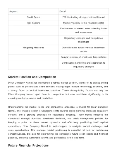 Free Finance Credit Report Template to Edit Online