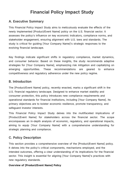 Free Financial Policy Impact Study Template to Edit Online