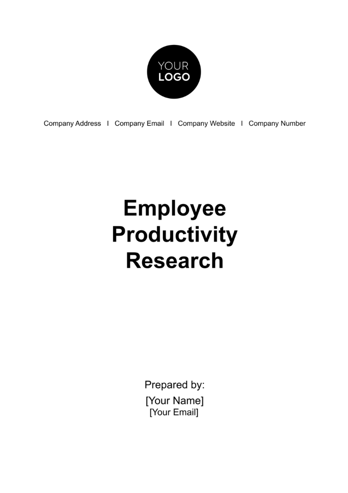 Employee Productivity Research HR Template
