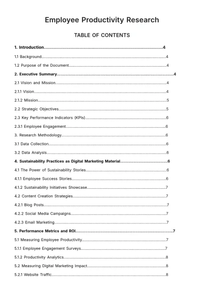 Free Employee Productivity Research HR Template to Edit Online