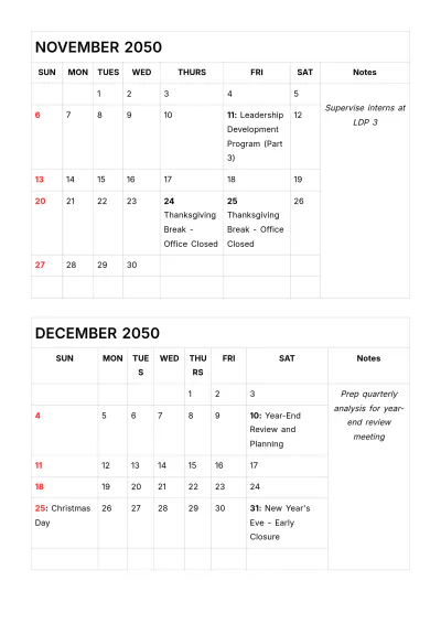 Free Training Schedule & Calendar Yearly Plan HR Template to Edit Online