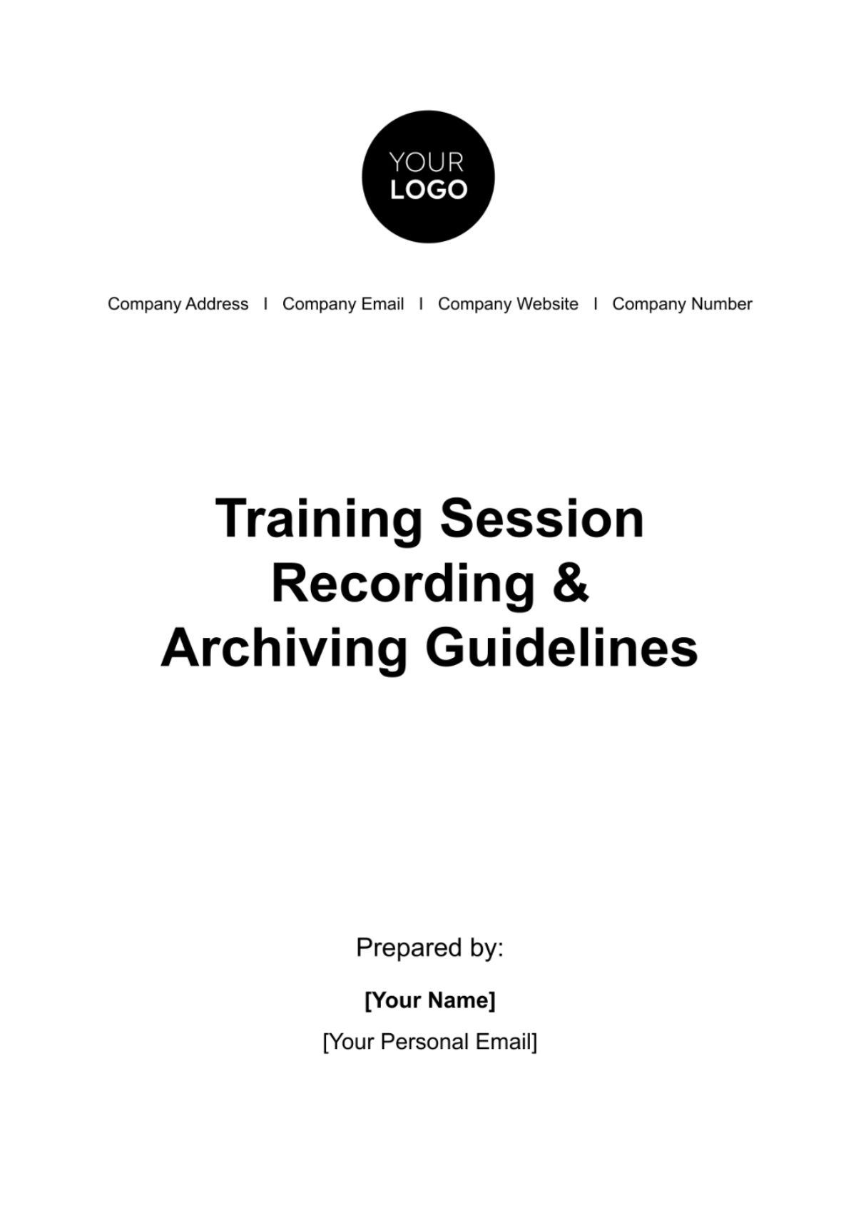 Free Training Session Recording & Archiving Guidelines HR Template