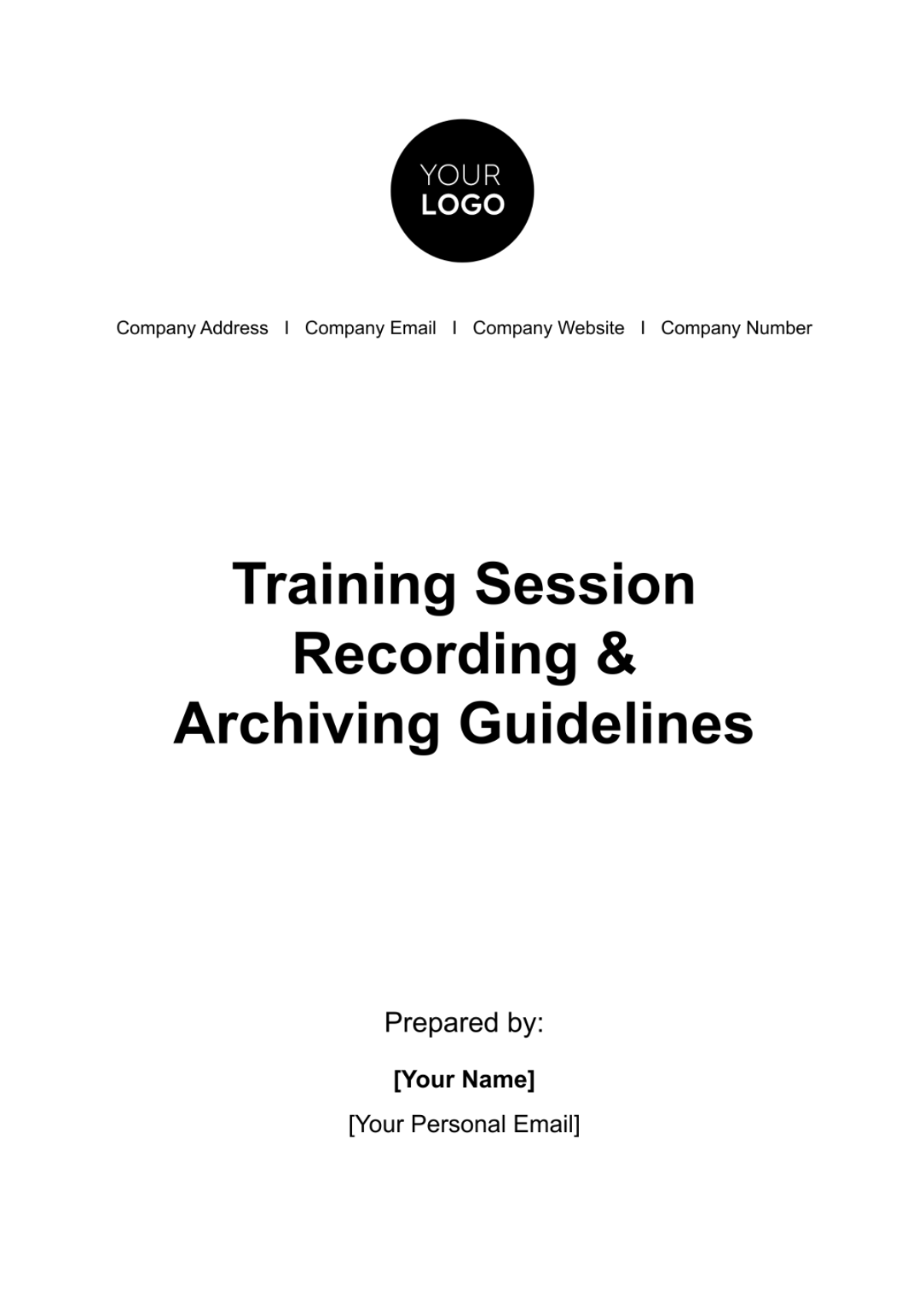 Training Session Recording & Archiving Guidelines HR Template - Edit Online & Download