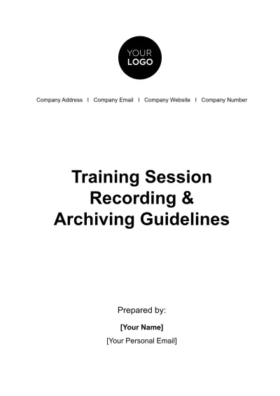 Free Training Session Recording & Archiving Guidelines HR Template to Edit Online