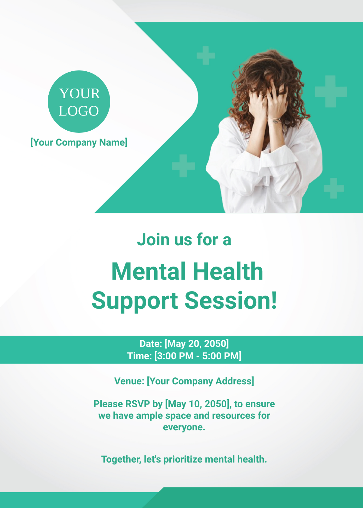 Mental Health Support Session Invitation Card Template