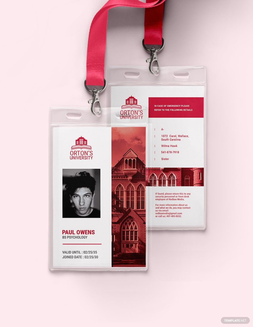 Vertical Blank ID Card Template - Illustrator, Word, Apple Pages, Publisher | Template.net