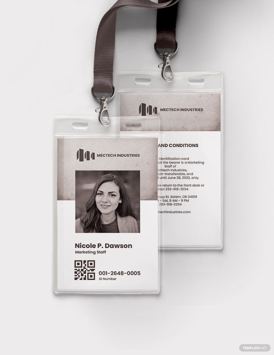Vintage Employee ID Card Template