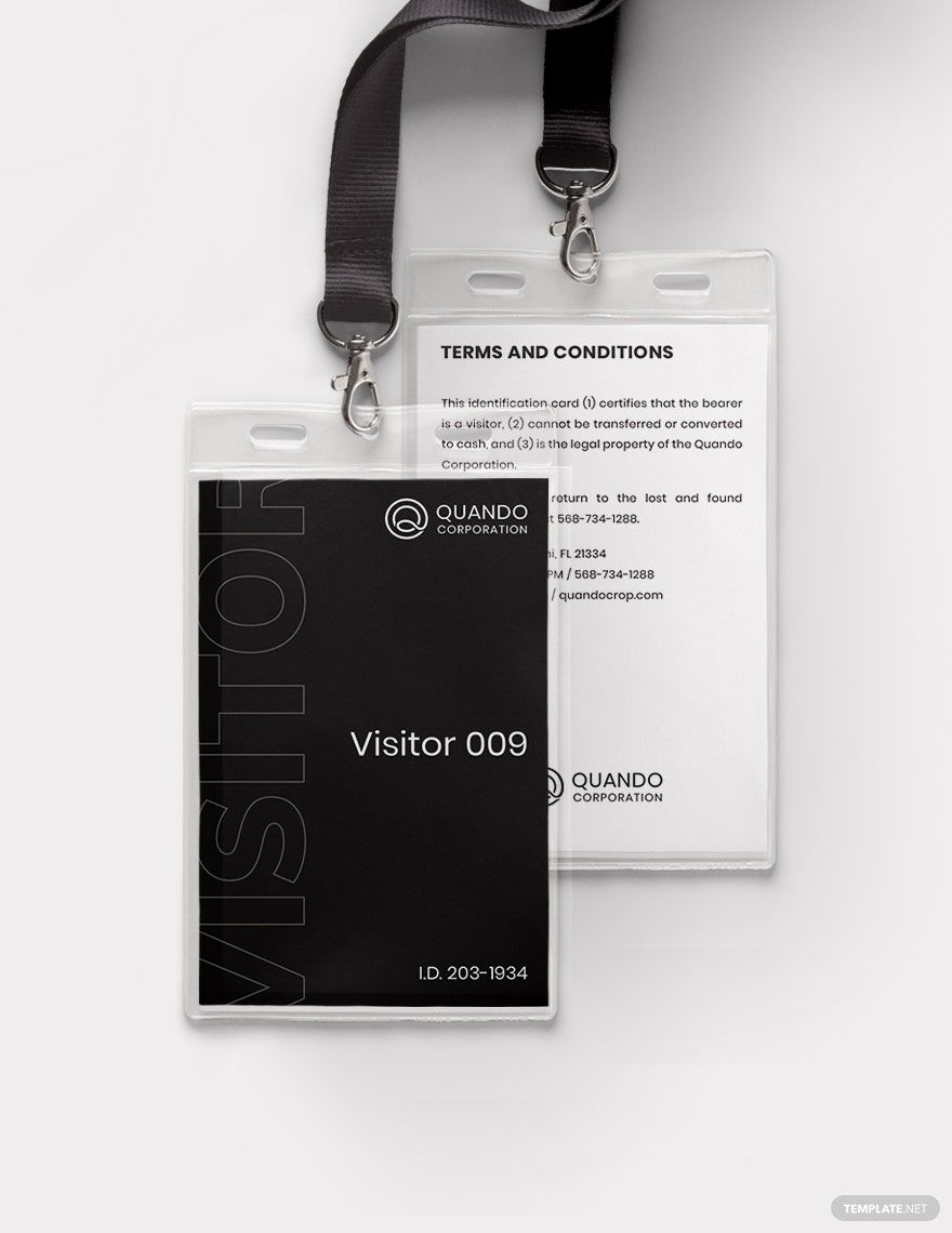 Visitor Badge ID Card Template