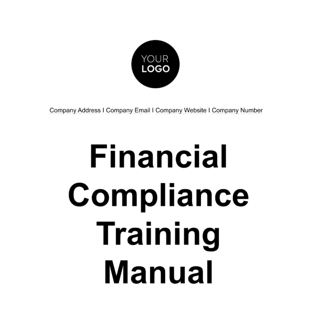 Financial Compliance Training Manual Template