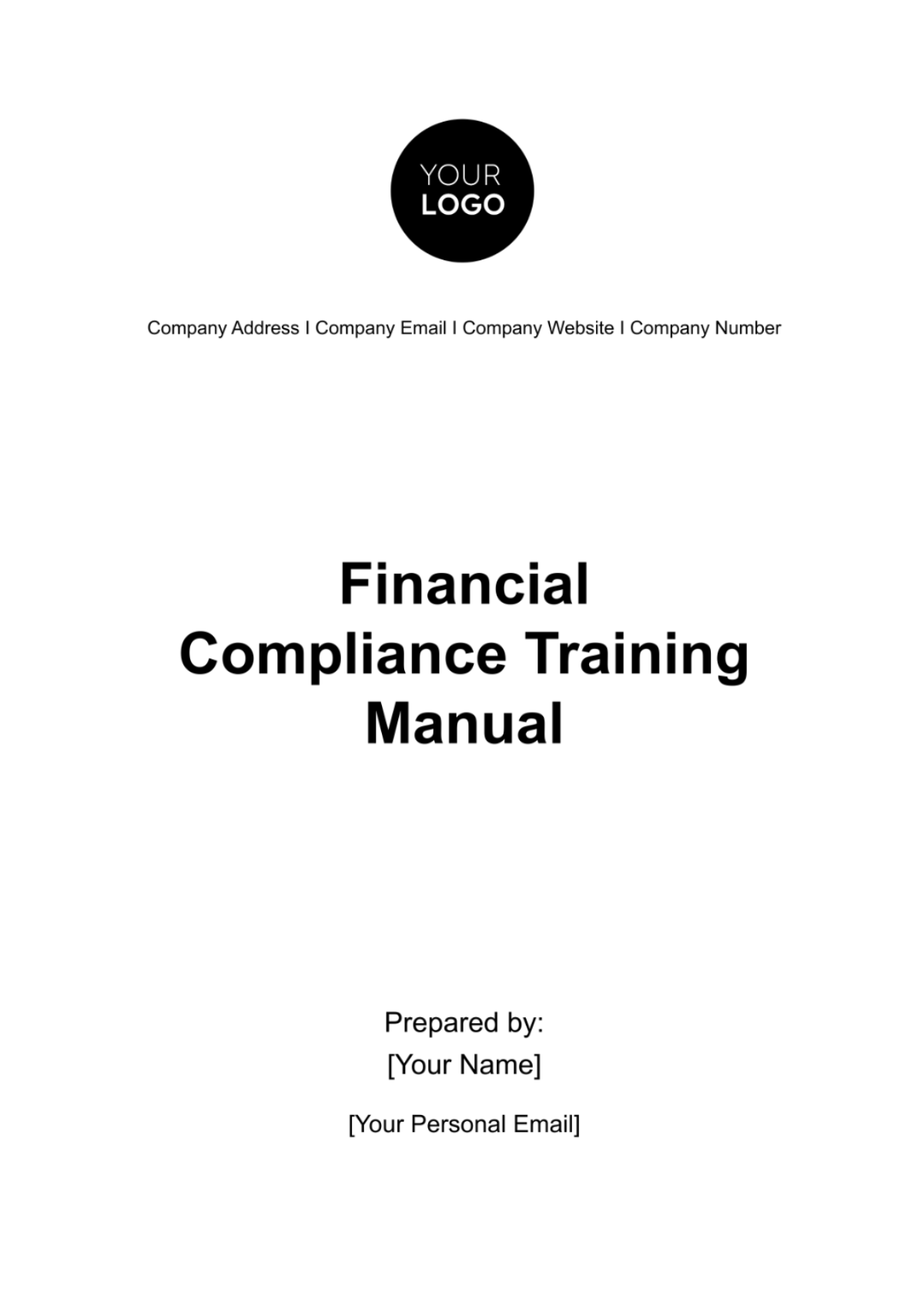 Financial Compliance Training Manual Template