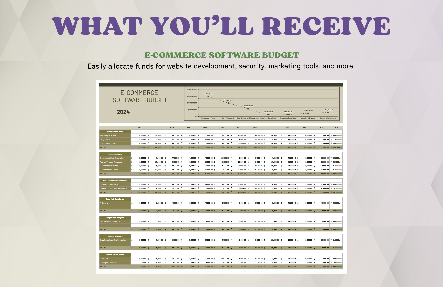 E-commerce Software Budget Template