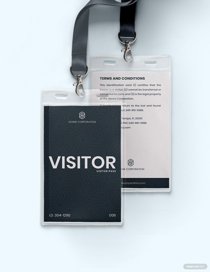 Visitor Pass ID Card Template