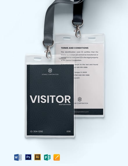 FREE Visitor ID Card Template Download in Word Google Docs PDF