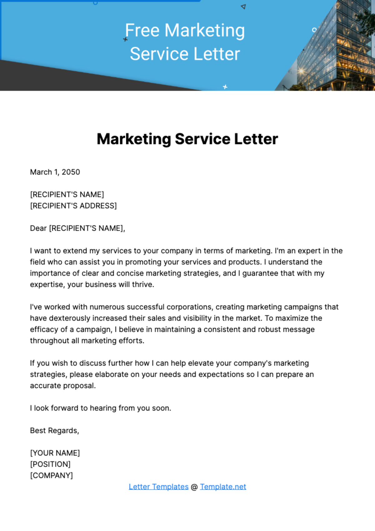 Free Marketing Service Letter Template