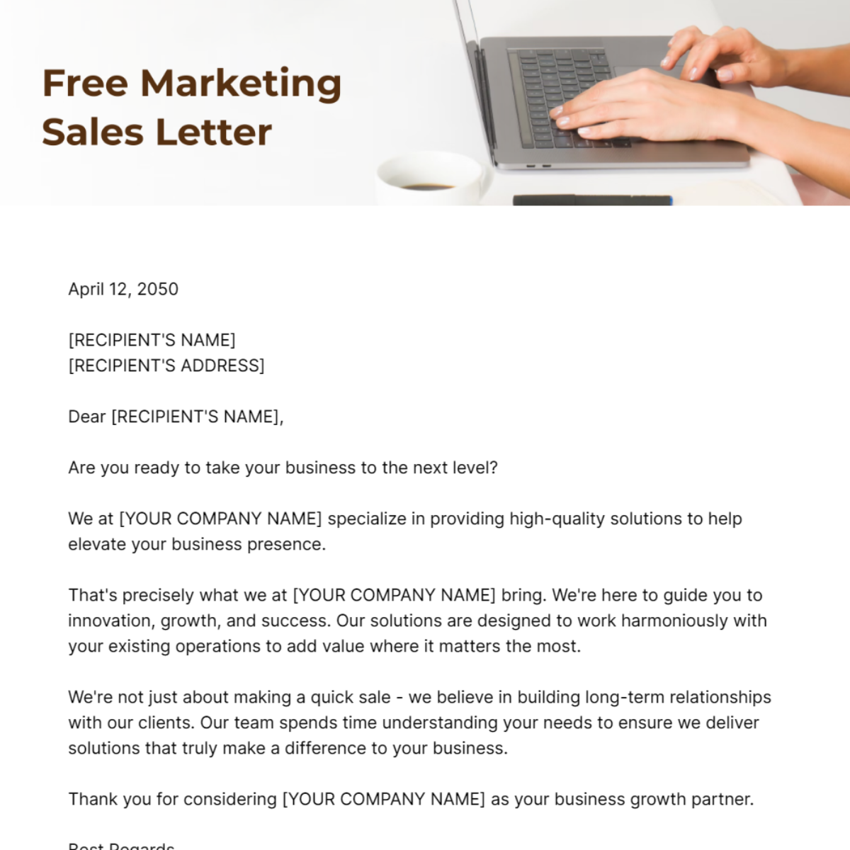 Marketing Sales Letter Template