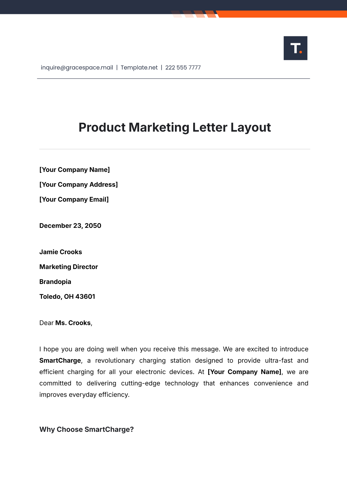 Product Marketing Letter Layout Template - Edit Online & Download