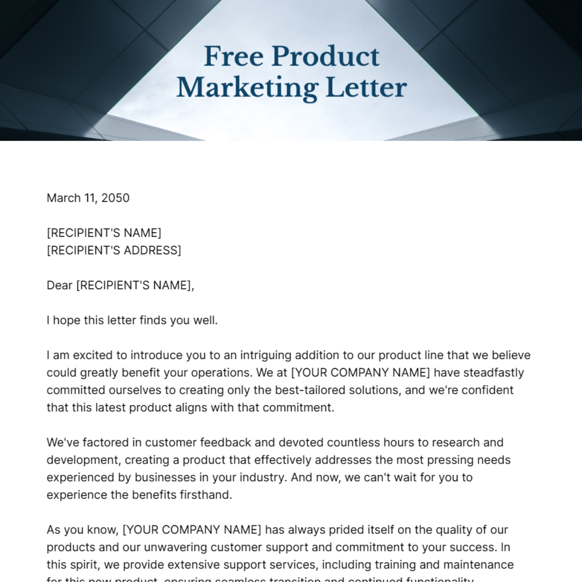 Product Marketing Letter Template