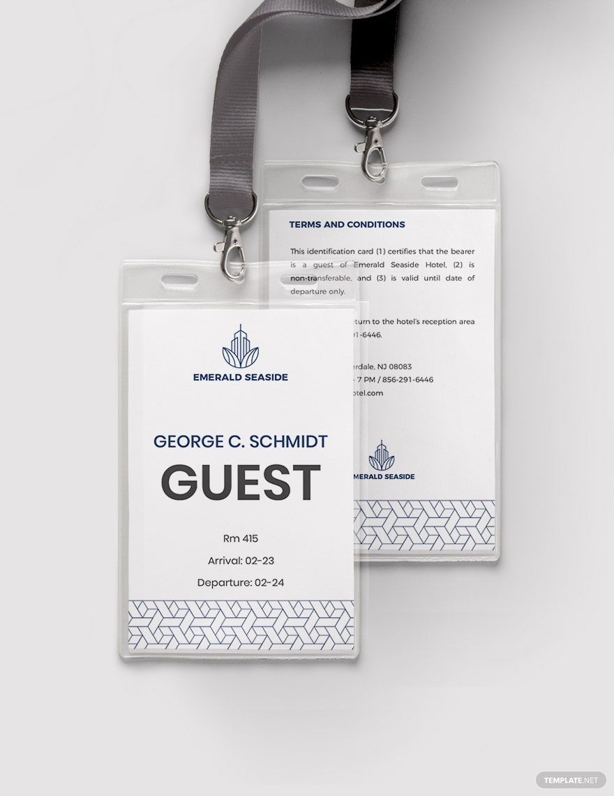 Visitor/ Guest ID Card Format Template